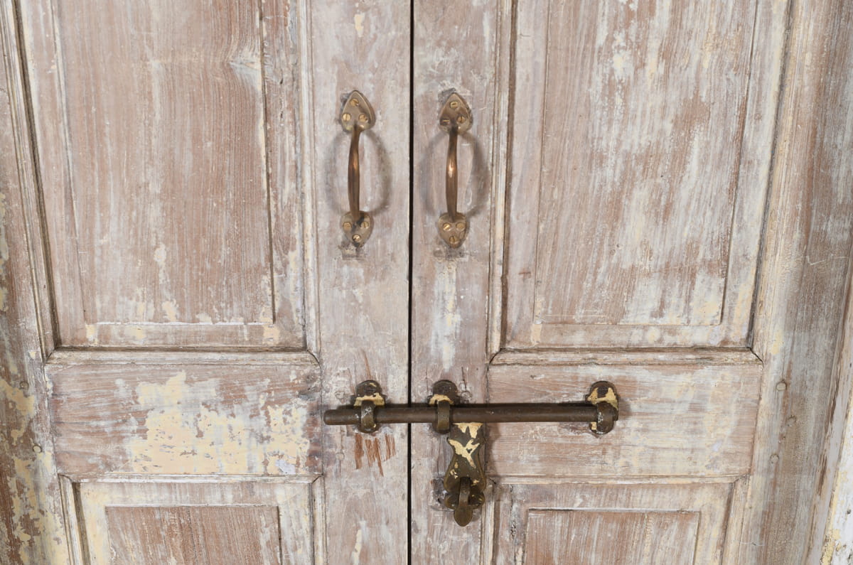 Antique door whitewash
