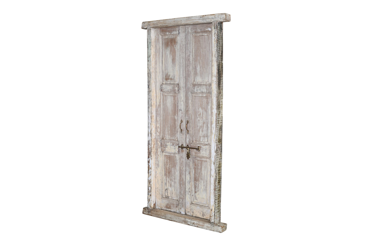 Antique door whitewash
