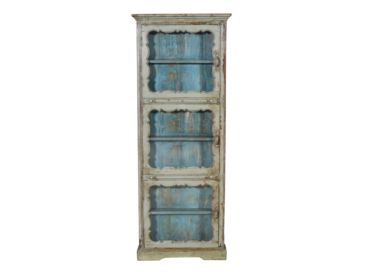 Vitrine wandkast grijsblauw