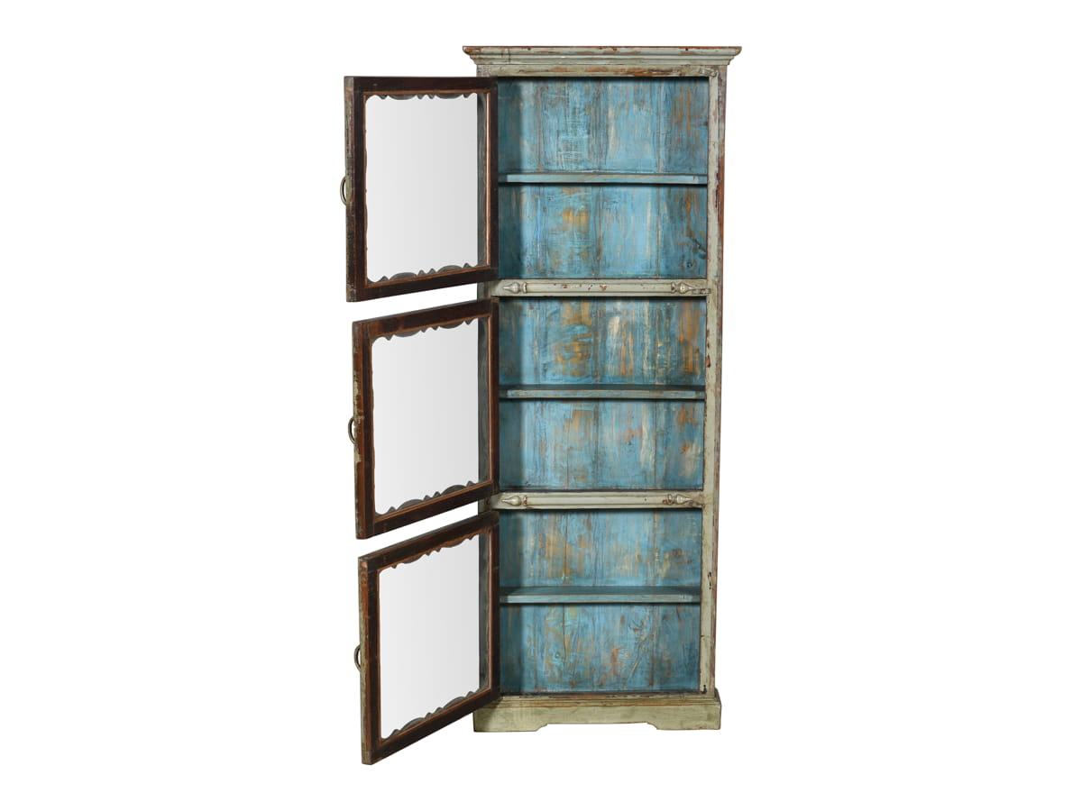 Vitrine wandkast grijsblauw