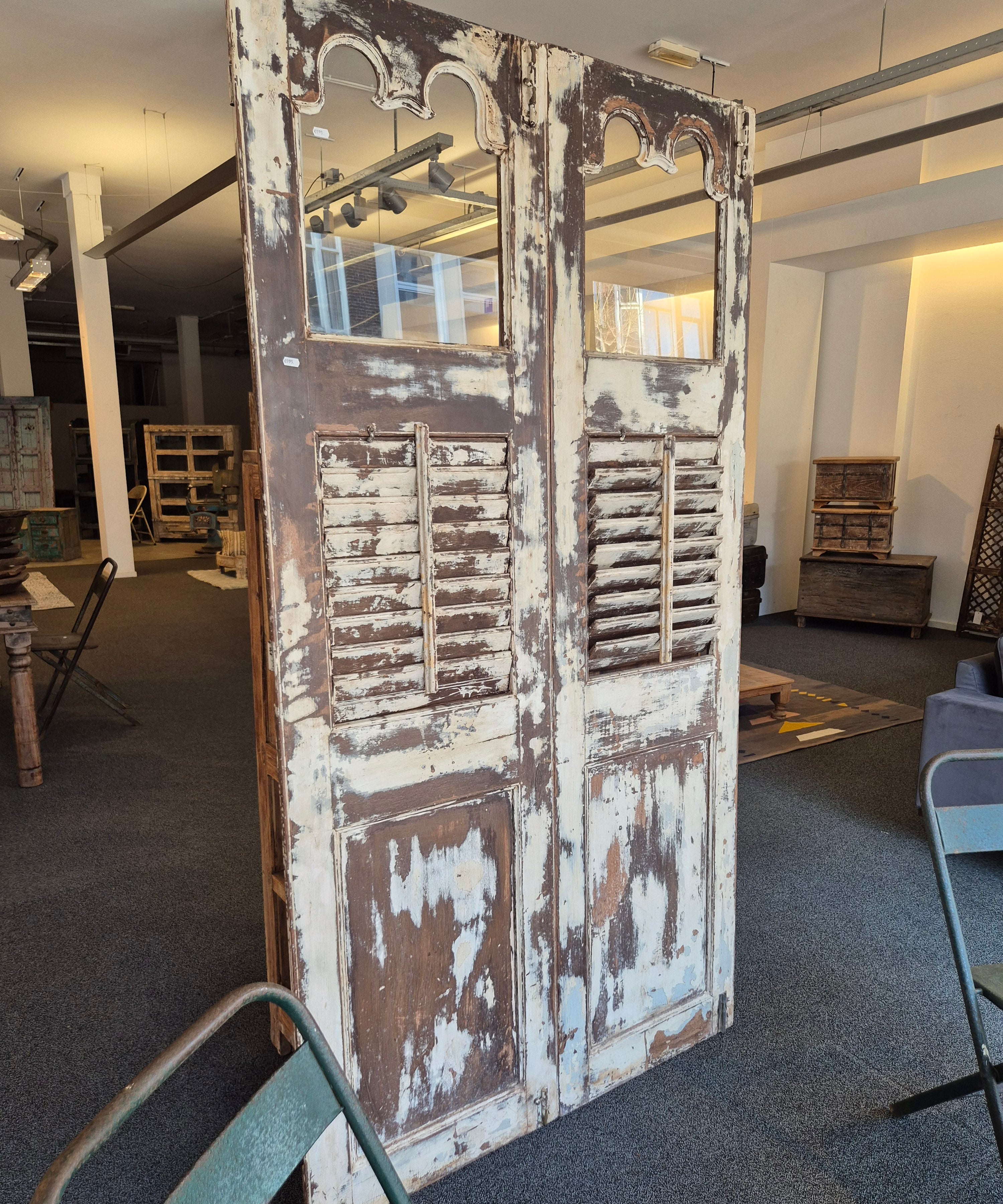 Antique louvre doors