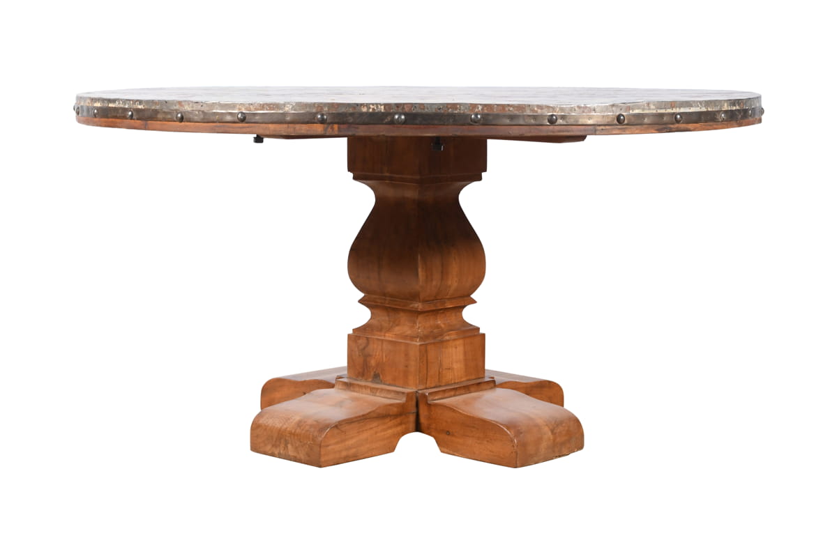 Antique rustic round table
