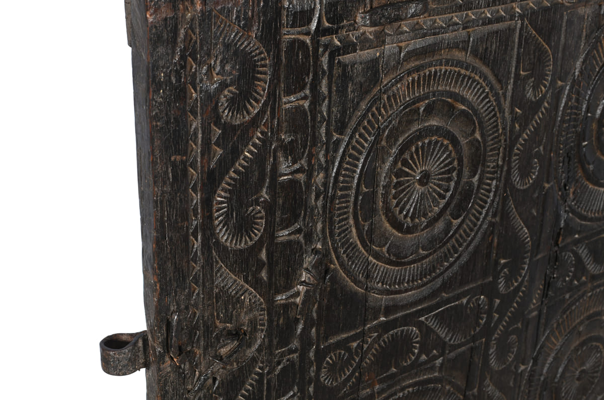 Black carved door