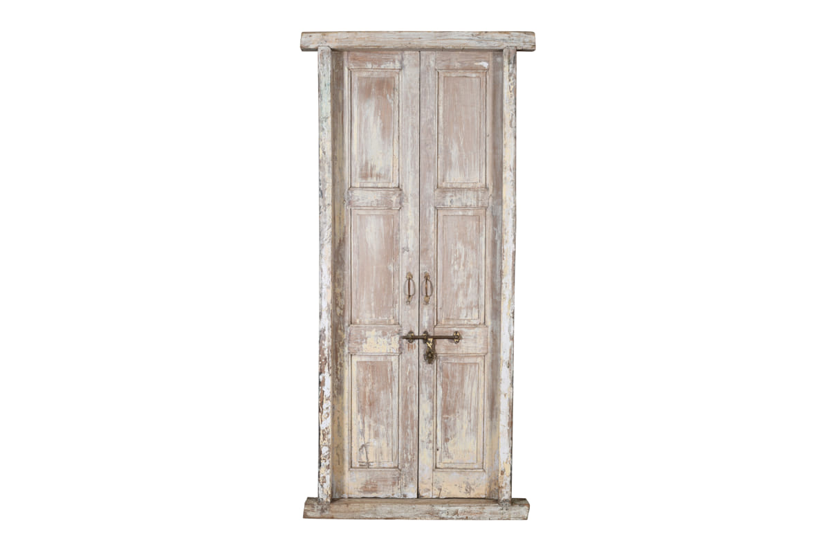 Antique door whitewash