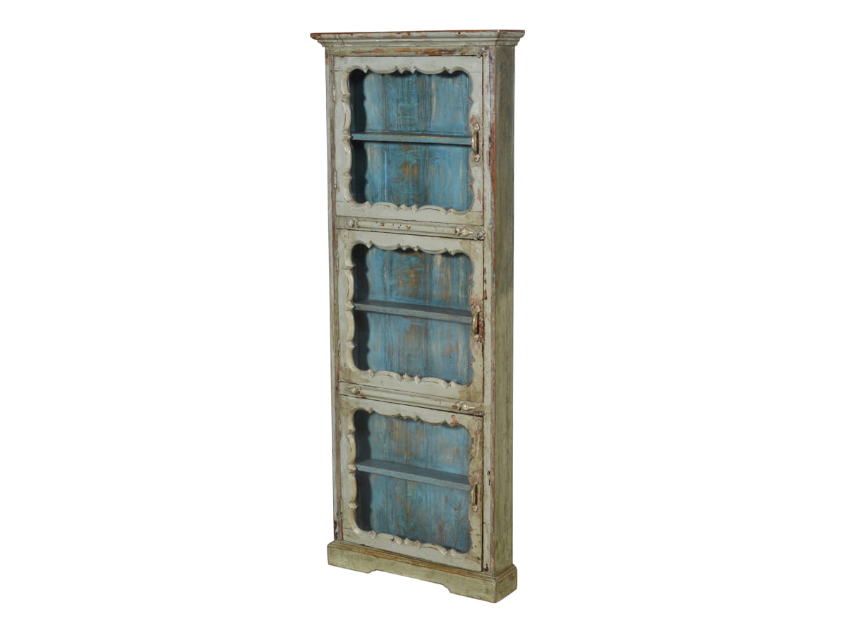 Vitrine wall cabinet grey-blue