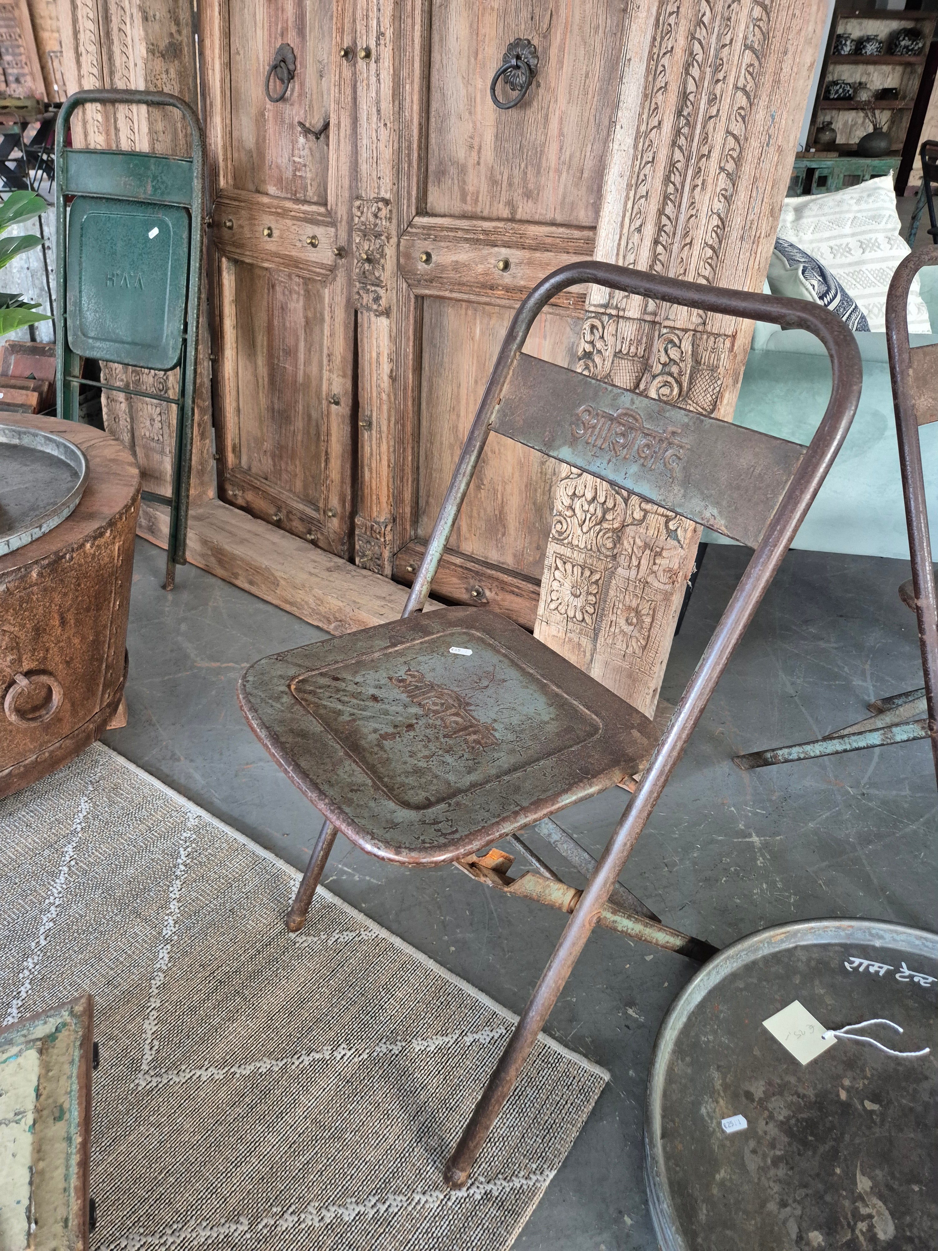 Vintage steel folding chair